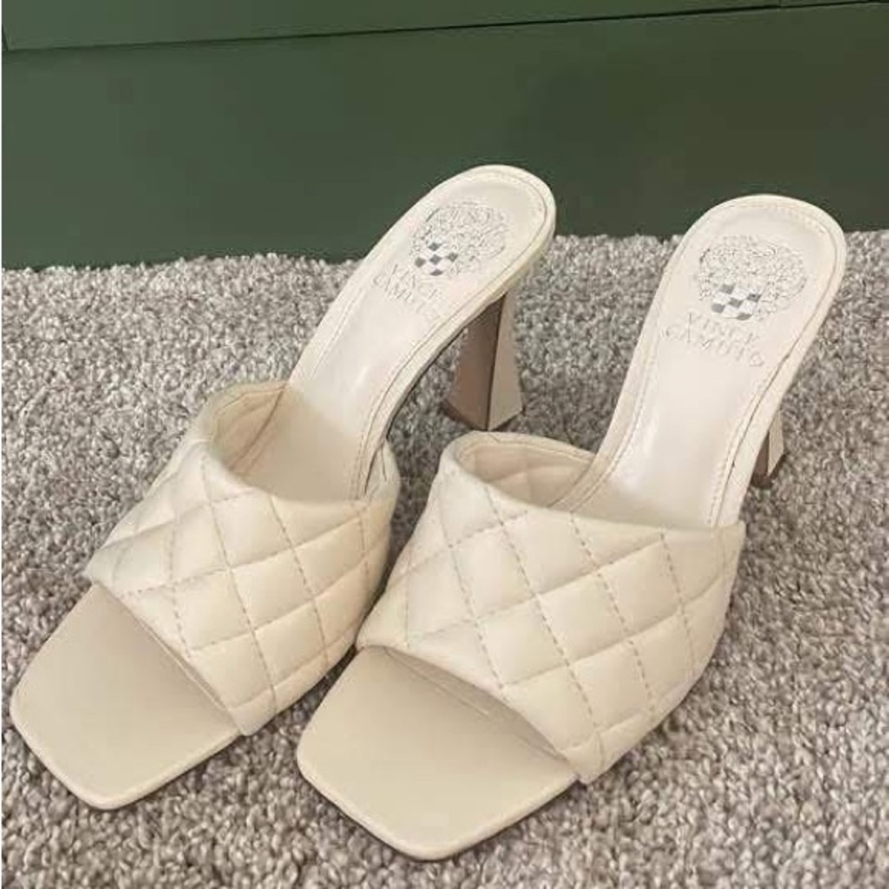 NEW Vince Camuto Cream Quilted Women's Heels